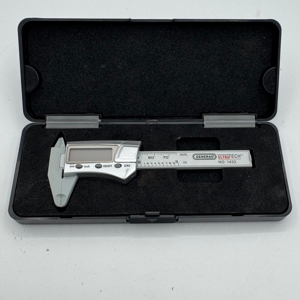 General UltraTech No. 1433 Carbon Fiber Composite Digital Caliper with Case
